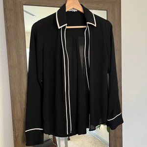 Express Black Shirt with White Trim